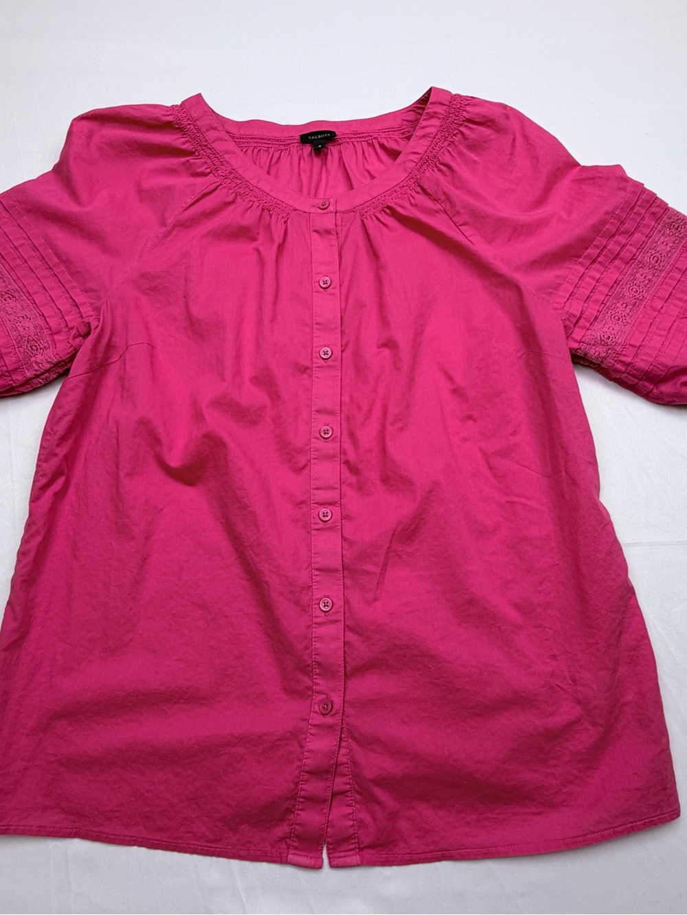 Talbots Fuchsia Button-Front Blouse